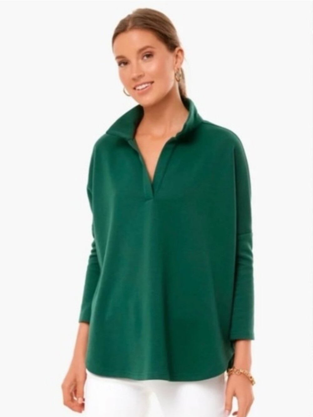 Tuckernuck Pomander Place Easy Polo Jaguar Green Popover Oversized XS